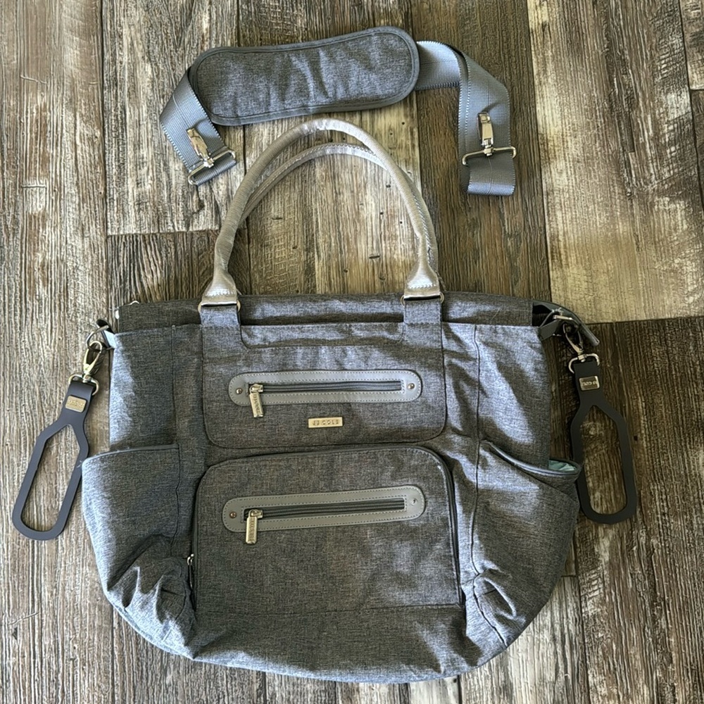 JJ COLE BABY CAPRICE DIAPER BAG GREY